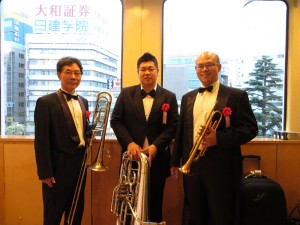 ②長號曾忠吉(左)第一小號謝宗儒(中)低音號湯志偉