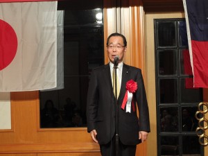參議院議員魚住裕一郎特別致詞,恭賀台商總會成立