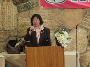 日台灣婦女會會長張信惠致詞感謝大家蒞臨參加
