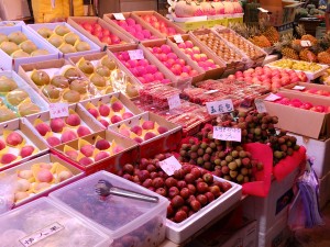 台北農産第二市場に並ぶ台湾の果物