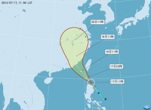 台風8号進路予報図(7月17日午前11時現在/中央気象局提供)