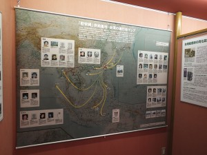 為了特展,館方特別製作了一個展示被害者被迫前往東南亞各個戰地慰安所的地圖