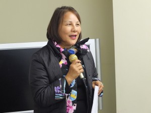 東京台灣商會理事鄭玉蘭提案希望東京台灣商會可以協辦阿彌陀佛關懷中心今年7月在東京的巡演