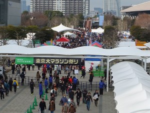 終點站附近的東京大馬拉松祭有日本各地和世界各國國家特設攤位推銷當地觀光和美食