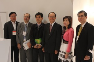左から、陳文龍・台灣創意設計中心執行長、朱文清・台北文化センター長、林御翔・文化部文創發展司科長、沈斯淳・台北駐日経済文化代表処代表、林則媛・代表夫人、陳英顕・台湾貿易センター東京事務所所長