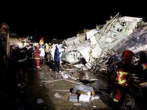 トランスアジア航空(復興航空)GE222便が馬公空港付近に墜落(写真提供:中央社)
