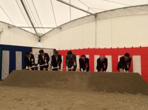 南三陸町公立醫院及保健福祉中心動土儀式現場