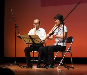 森田親子による尺八披露