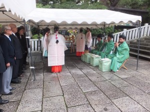 神奈川縣日華親善協會於伊勢山皇大神宮以神道儀式舉辦「蔣公頌德祭」
