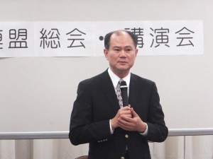 駐橫濱辦事處處長粘信士在橫濱市議會中談台日發展關係