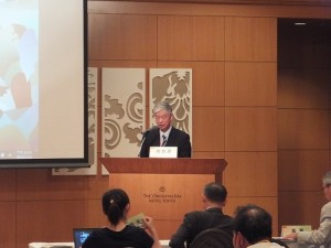 中華經濟研究院董事長梁啟源在研討會上致詞