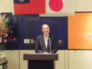 駐橫濱辦事處處長粘信士致詞感謝日本各界對台灣的支持