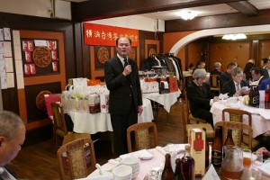 駐橫濱辦事處處長粘信士致詞感謝日本各界關心台南災情