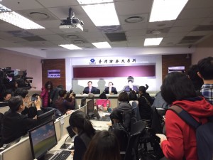 台湾での記者会見の様子