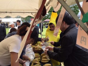 ４月３０日在尤加利之丘綠之祭進行銷售的集集山蕉獲得日本民眾的喜愛，一下子就銷售一空了
