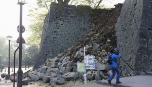 熊本城の城壁崩壊(提供:中央社)