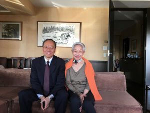 僑務委員長吳新興拜會前國策顧問金美齡(右),暢談如何推展台日關係