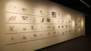 ユーモアも散りばめられた曽霆羽さんの作品には、日本に関する絵もちらほら