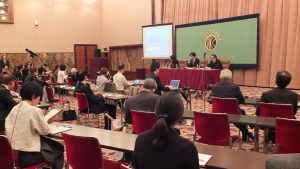 台南市長賴清德以「新時代的台日交流— 因震災而連結的台灣和日本」為題發表演講