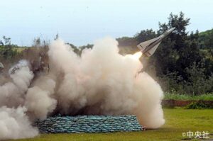 地対空ミサイル「ホーク」の発射訓練（写真提供：中央社）