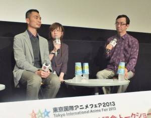 東京動畫獎首獎《櫻時》導演蔡旭晟（左）與日本知名動畫評論家冰川竜介（右），一同出席５月１８日公開上映紀念座談會