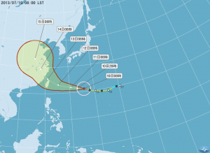 台風7号進路予報図(7月10日午前8時現在/中央気象局提供)