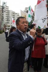 声を荒げて呼びかけを行った台湾研究フォーラム会長の永山英樹氏