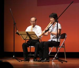 森田親子による尺八披露