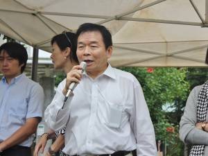 台灣同鄉會會長蘇成宗致詞感謝許多僑領出錢出力,協助活動舉辦