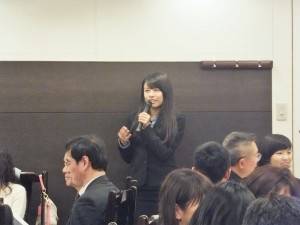 ＩＴＩ研修生代表吳美秀致詞感謝相關人士的支持