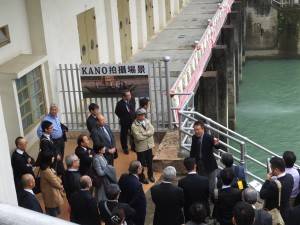 烏山頭水庫放水口にて