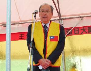 同祭を主催する中華民国留日大阪中華総会の洪里会長