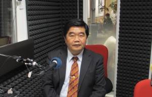ラジオで台湾を語った台北駐福岡経済文化弁事処の戎義俊処長