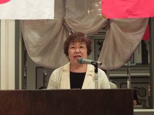 同協会をさらに一歩促進したいと語った上村直子会長