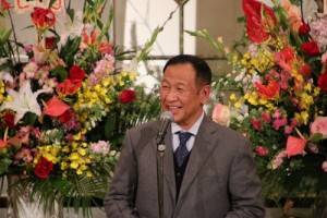 亞東親善協會會長大江康弘致詞時還用中文講「中華民國台灣萬歲」