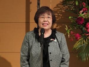 台湾南部地震の被災者に追悼の意を述べた上村直子会長