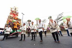 成田祇園祭的仲之町山車首次跨海演出,引人注目(照片提供:桃園市政府)