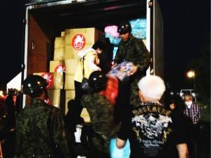 ②益城町に着き、自衛隊に引き渡される
