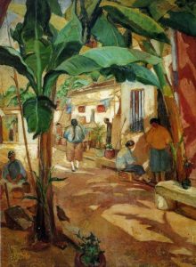寥継春「芭蕉之庭」1928年第9回帝展入選作