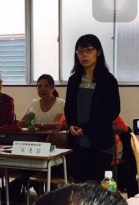 駐日代表處僑務組秘書宋惠芸致詞勉勵青年部成員,同時也進行僑務宣傳