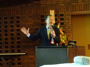 駐大阪辦事處僑務組組長黃水益應邀以「台灣的現況、台灣與日本的新交流」為題演講