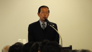 来賓として登壇した台北駐日経済文化代表処の謝長廷代表