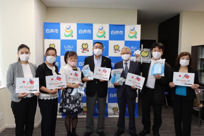 台湾の9団体が白井市に物資を寄贈