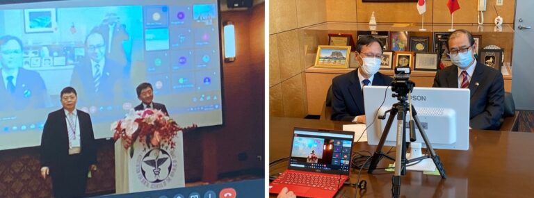 台湾の歯科学術総会に九州歯科大学の西原学長がオンラインで特別参加・講演