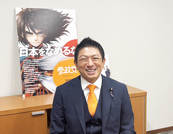 神谷宗幣議員は7月31日本紙の取材に応じた