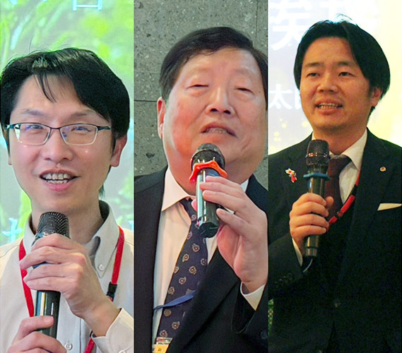 左:Happy Lemon林太一 社長 中:林氏宗親会林隆裕会長 右:和僑会林太郎副会長